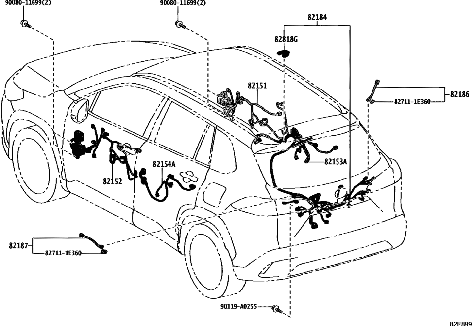 Toyota 82151-0A220 WIRE, FR DOOR, RH