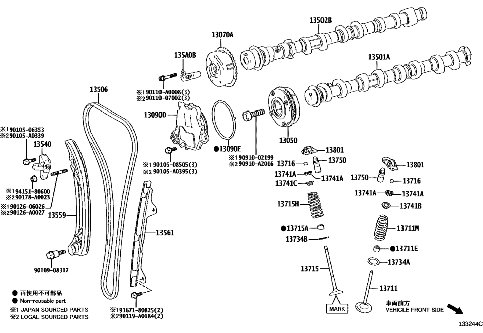 Toyota 13501-24030 CAMSHAFT SUB-ASSY