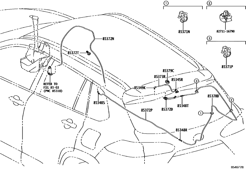 Toyota 85370-0A250 Washer Hose