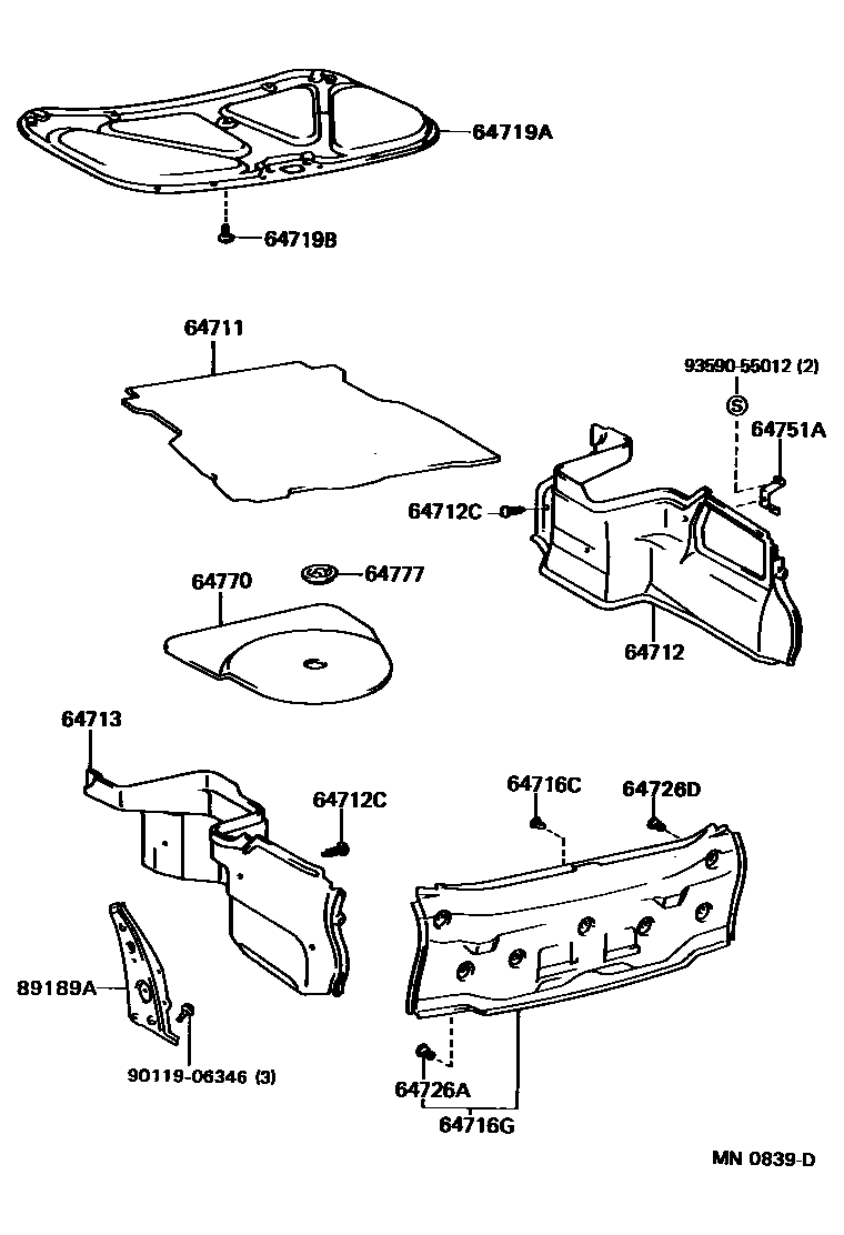Toyota 90119-06346 Bolt, w/Washer