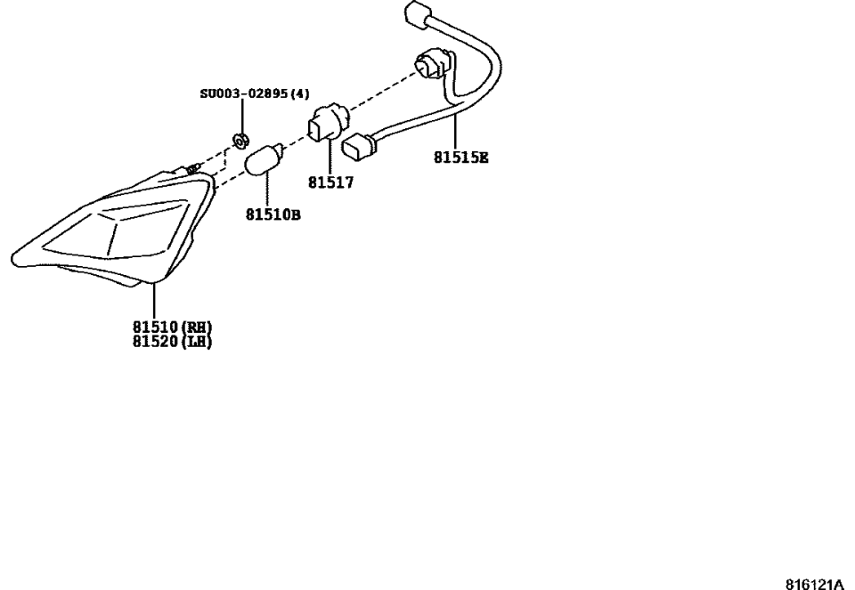 Toyota SU003-02895 Side Marker Lamp Nut