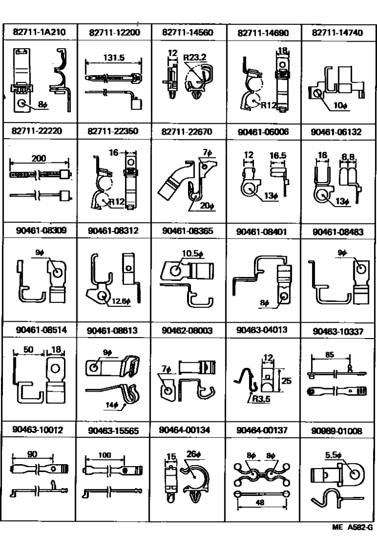 Toyota 82711-14560 Clamp, Wiring HARNES