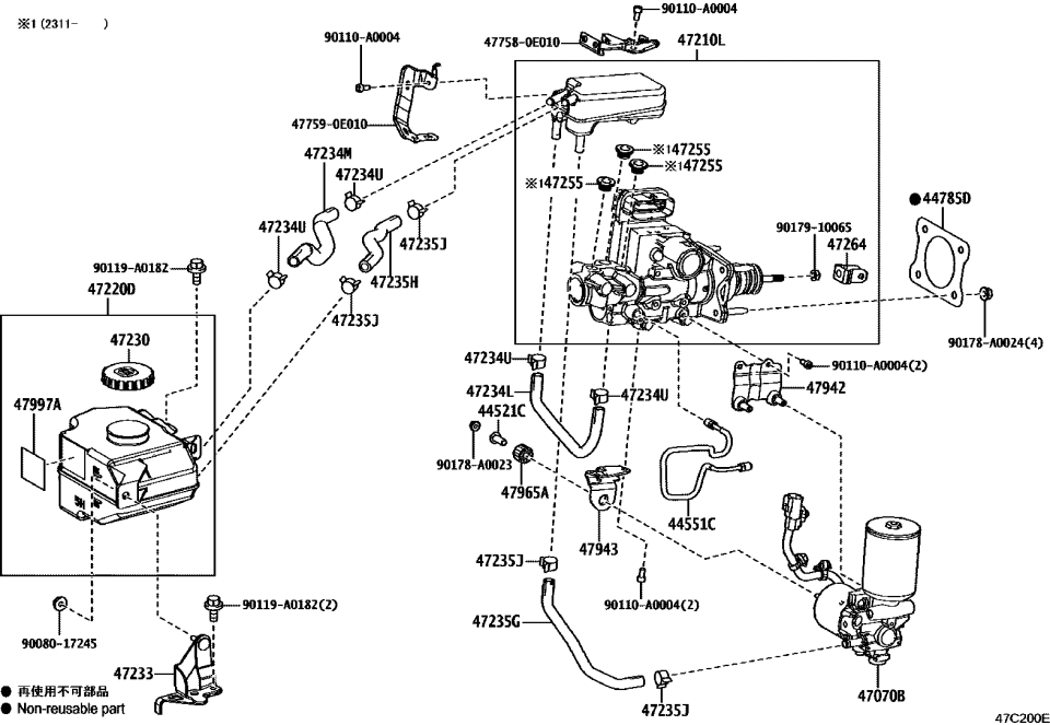 Toyota 47055-0E020 CYLINDER SUB-ASSY, B