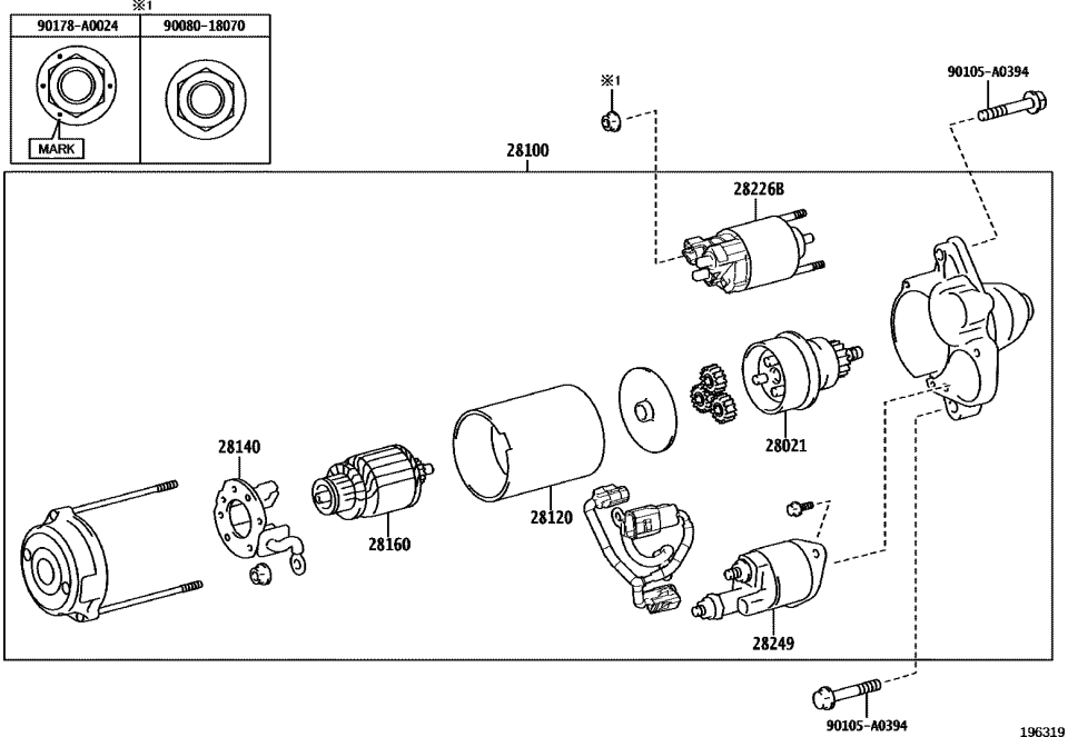 Toyota 28140-25120 HOLDER ASSY, STARTER