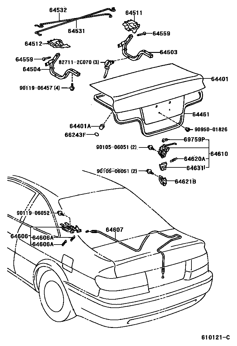 Toyota 82711-2C070 Clamp, Wiring HARNES