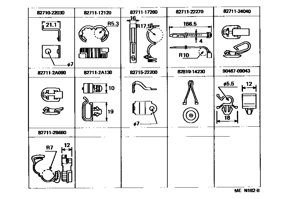 Toyota 82710-22030 Clamp Assembly, Wiring