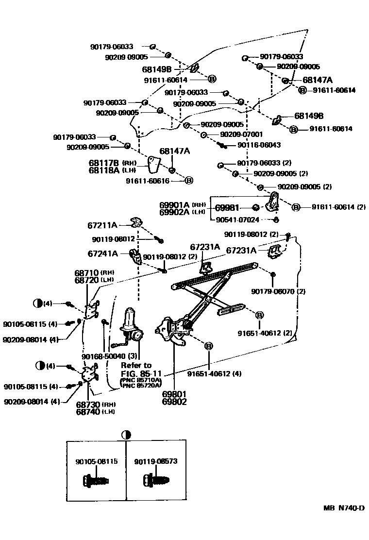 Toyota 90105-08115 Bolt, Washer Based H