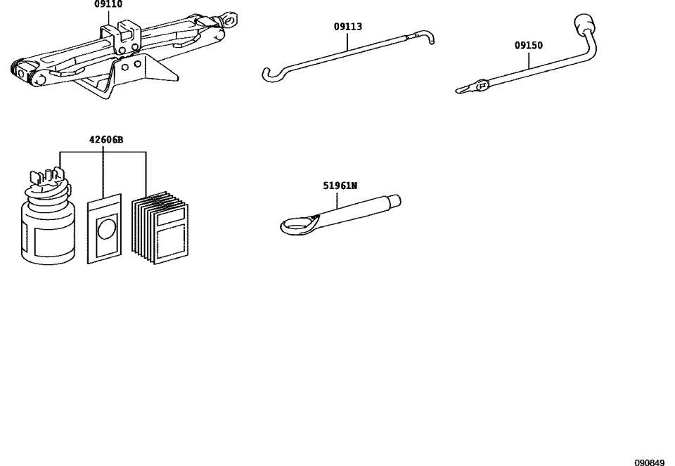 Toyota 09111-33050 Jack Assembly