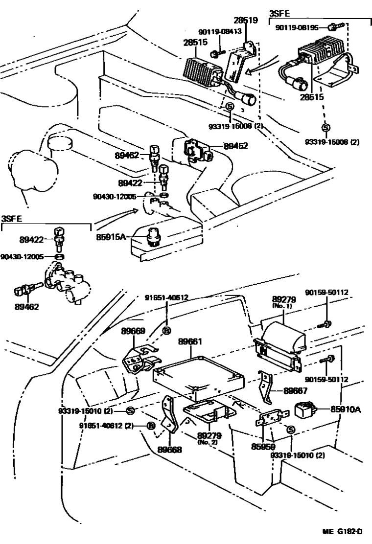 Toyota 90119-08413 Bolt, w/Washer
