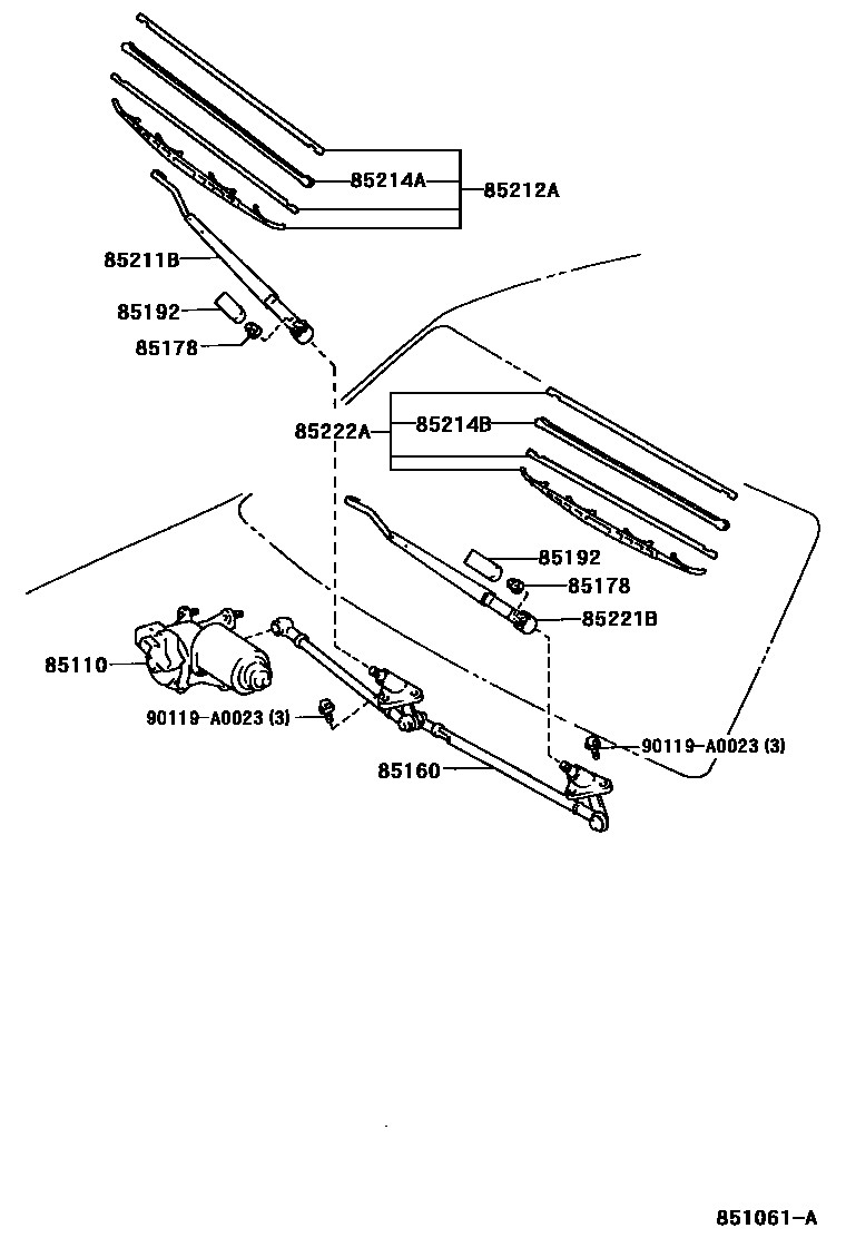 Toyota 90119-A0023 Bolt, w/Washer