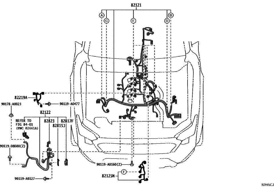 Toyota 82125-AK010 WIRE, ENGINE, NO.5