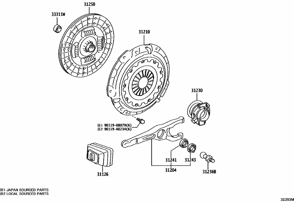 Toyota 31243-26010 Collar, Clutch RELEA