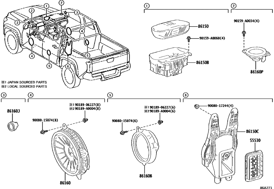 Toyota 55530-0C040 COVER ASSY, SPEAKER