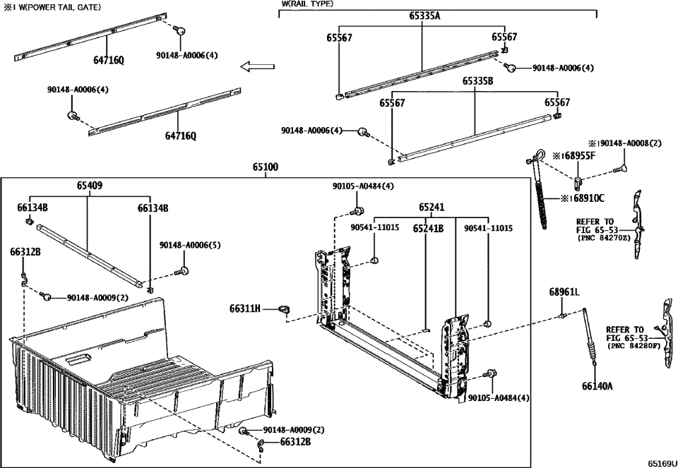 Toyota 65335-AK020 RAIL, SIDE PANEL TOP