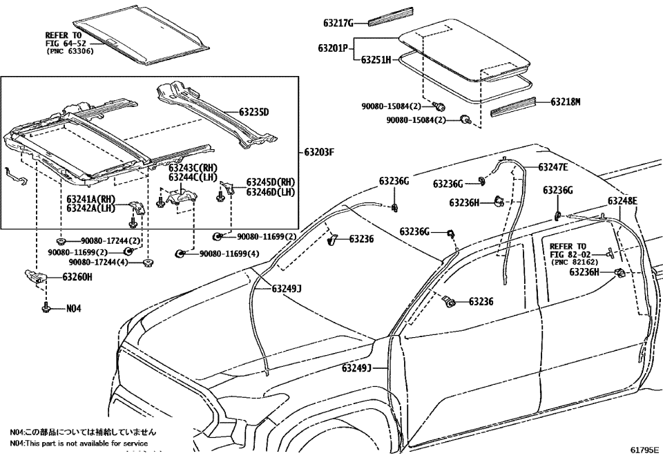 Toyota 63201-AK010 GLASS SUB-ASSY, SLID