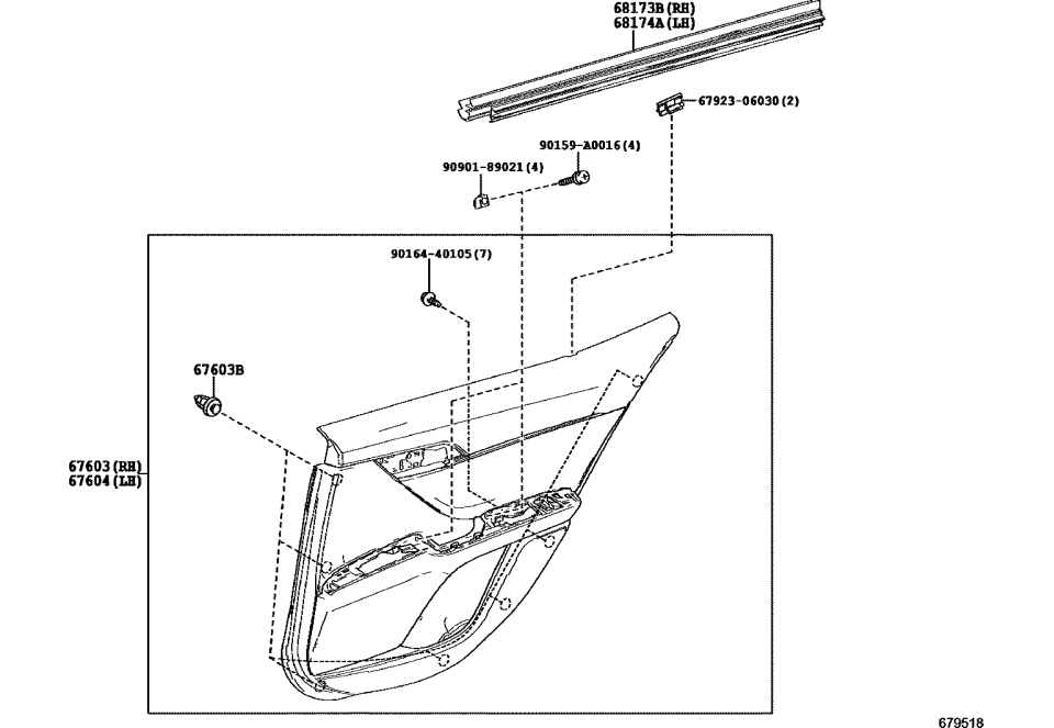 Toyota 67640-06G10-B0 Door Trim Panel