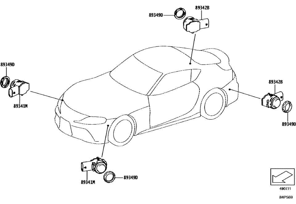 Toyota 89341-WAA43 Park Sensor