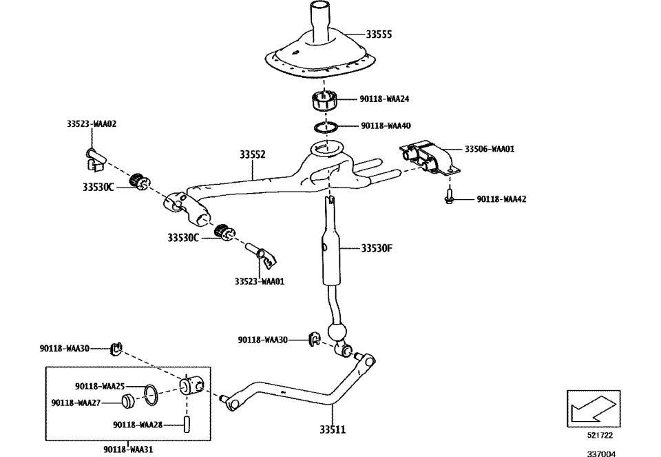 Toyota 33555-WAA01 BOOT, SHIFT LEVER