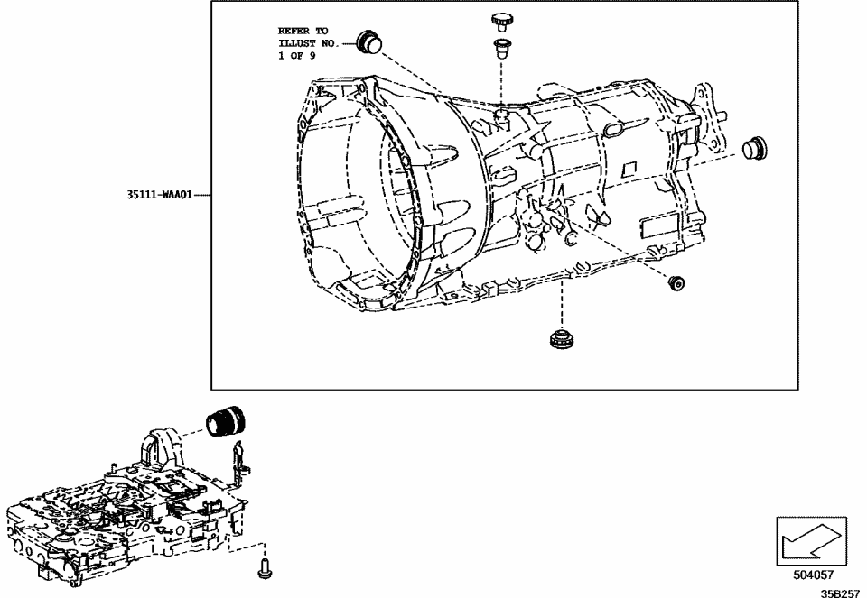Toyota 35111-WAA01 Housing, TRANSMISSIO