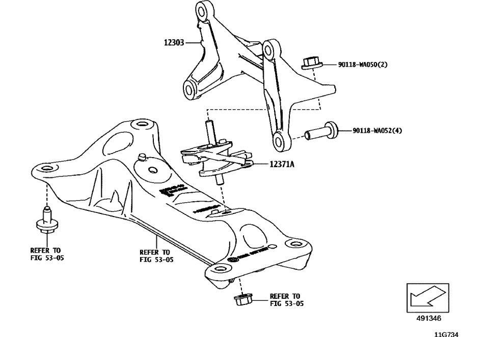 Toyota 35154-WAA01 Rear Mount