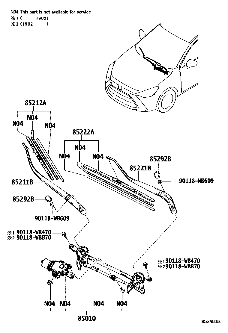 Toyota 90118-WB470 Bolt