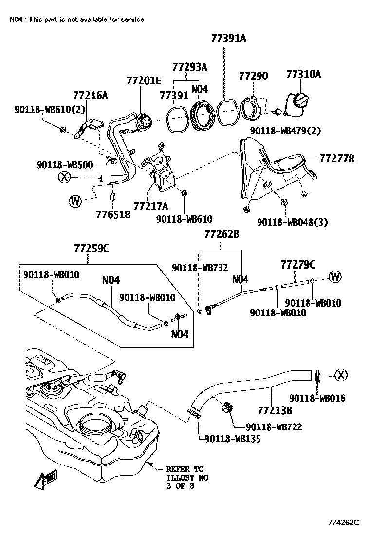 Toyota 77213-WB001 Filler Hose