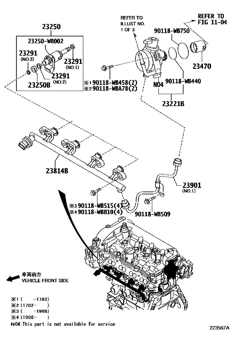 Toyota 23250-WB002 INJECTOR Assembly, Fuel