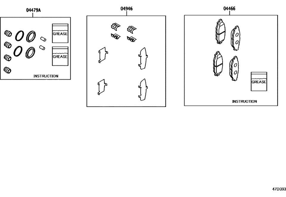 Toyota SU003-04099 Brake Pads Hardware Kit