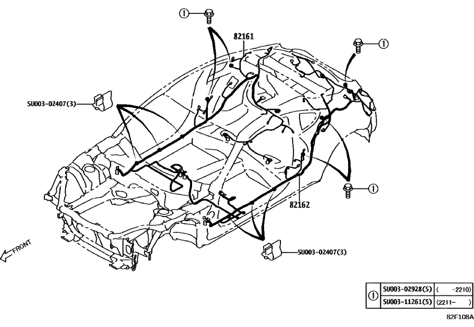 Toyota SU003-09983 WIRING HARN R RH