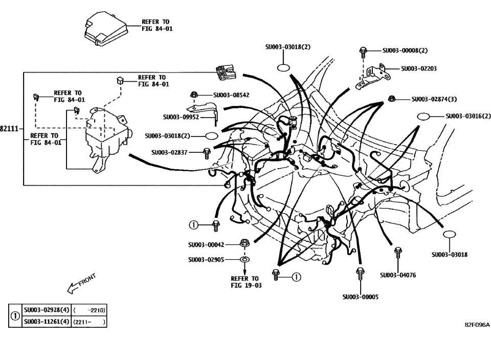 Toyota SU003-09971 WIRING HARN CTR BHD