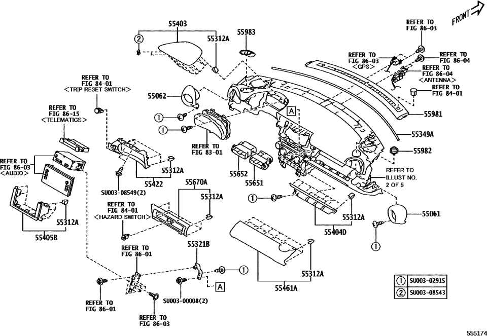 Toyota SU003-08722 Instrument Panel Lower Bracket