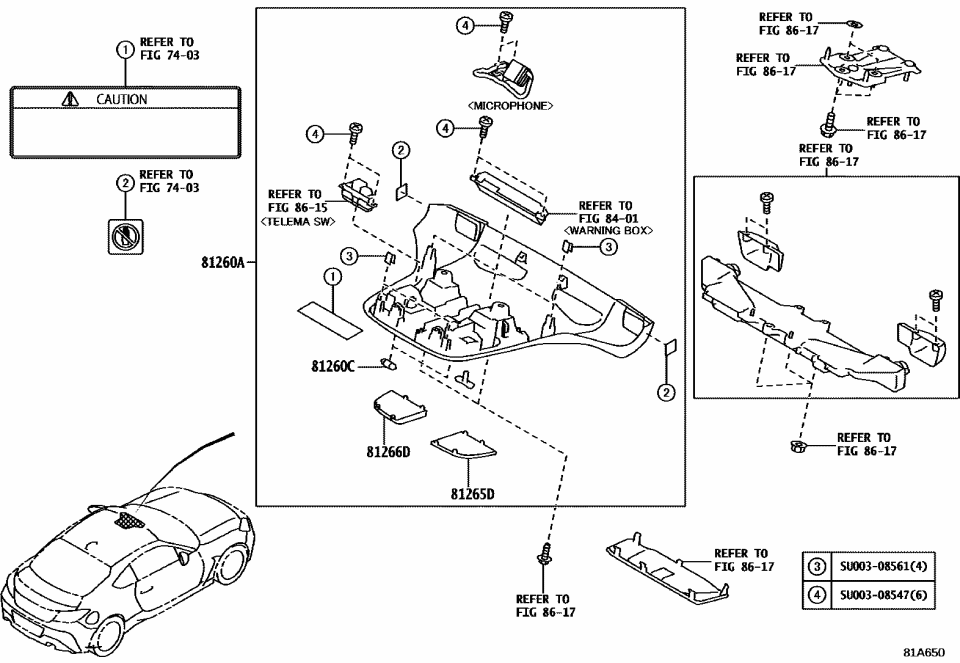 Toyota SU003-11292 LAMP ASSY MAP STD
