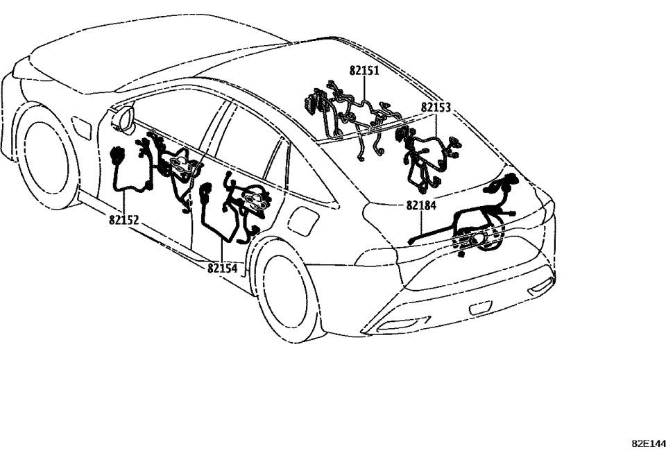 Toyota 82153-62041 WIRE, RR DOOR, NO.1