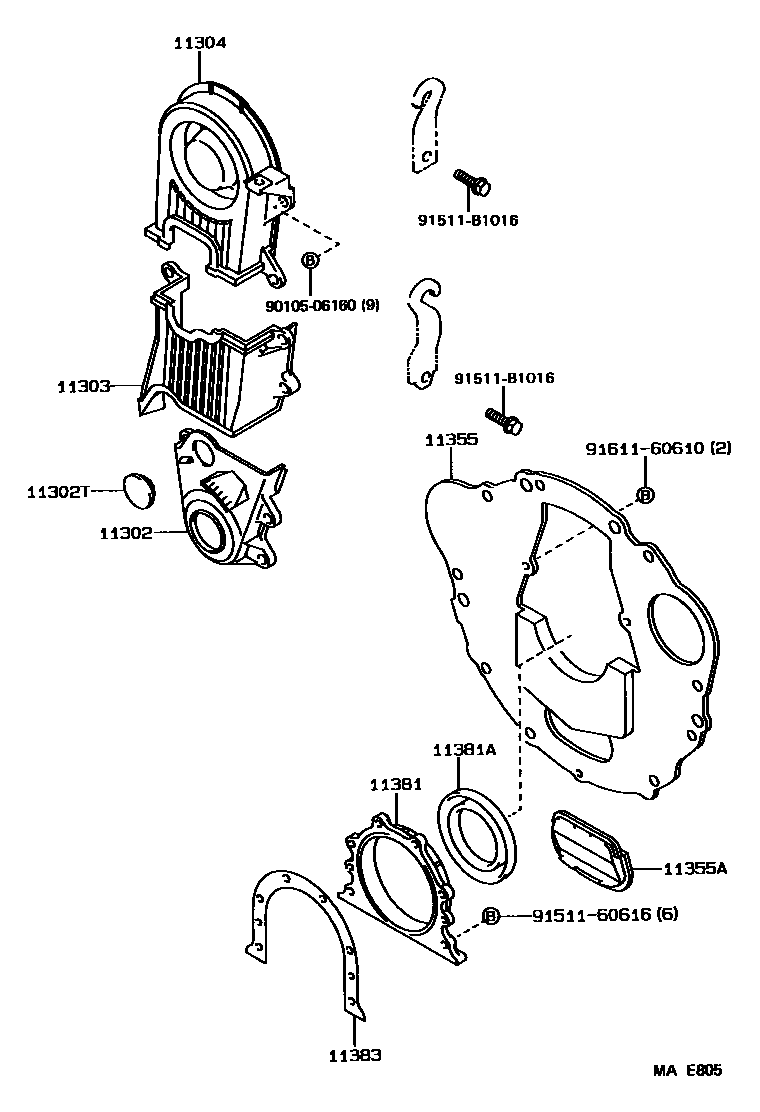 Toyota 90105-06160 Bolt, Washer Based