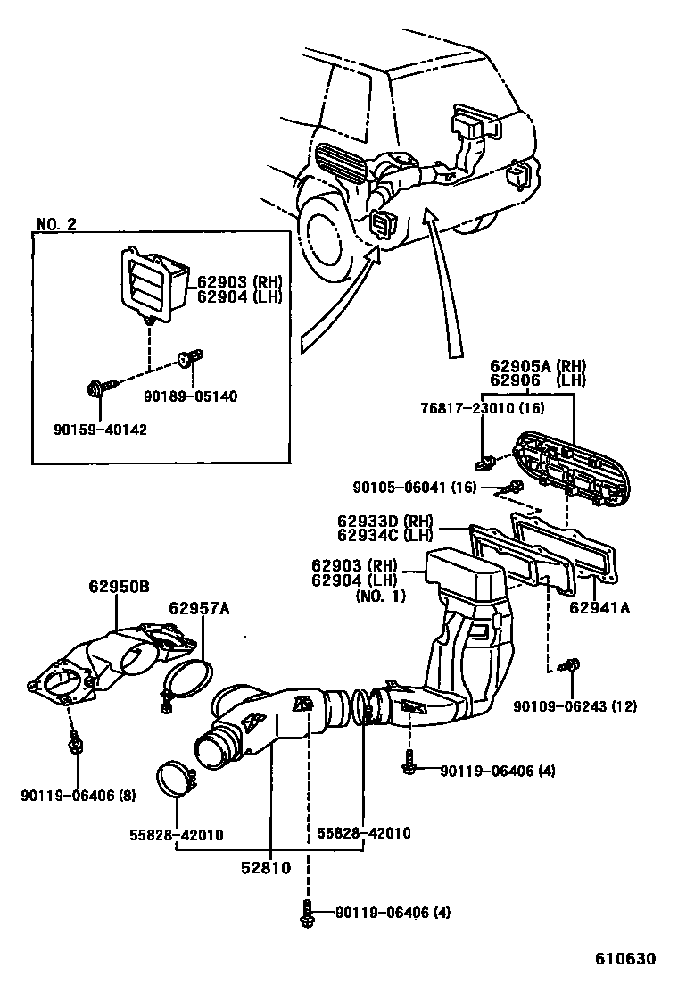 Toyota 55828-42010 Clamp, Duct Side VEN