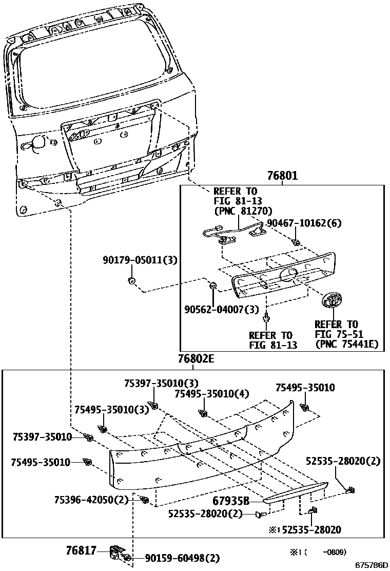 Toyota 75396-42050 Clip, Outside MOULDI