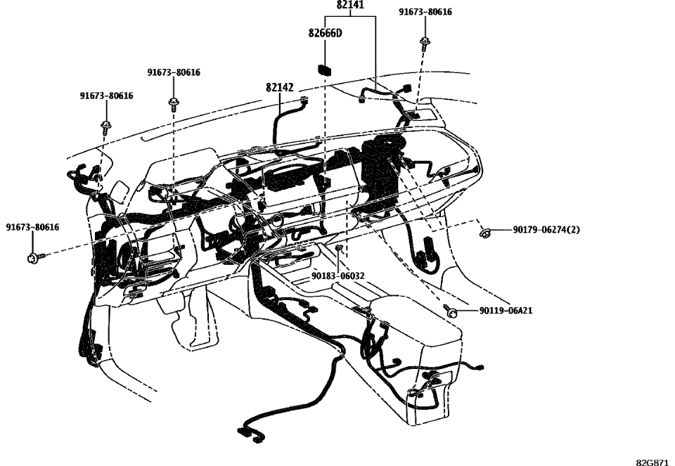 Toyota 82141-4EK20 WIRE, INSTRUMENT PAN