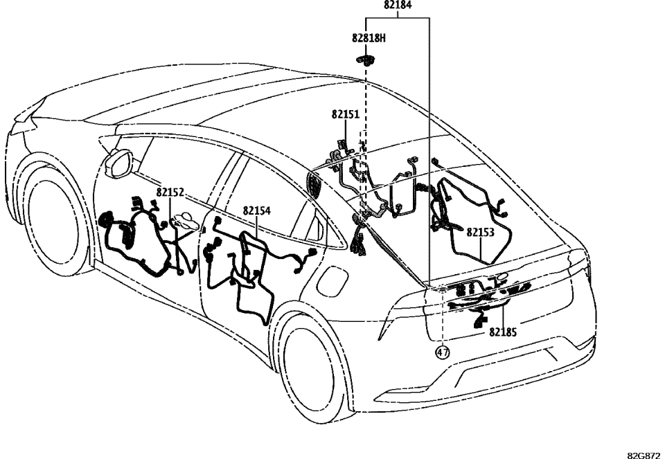 Toyota 82153-47420 WIRE, RR DOOR, NO.1