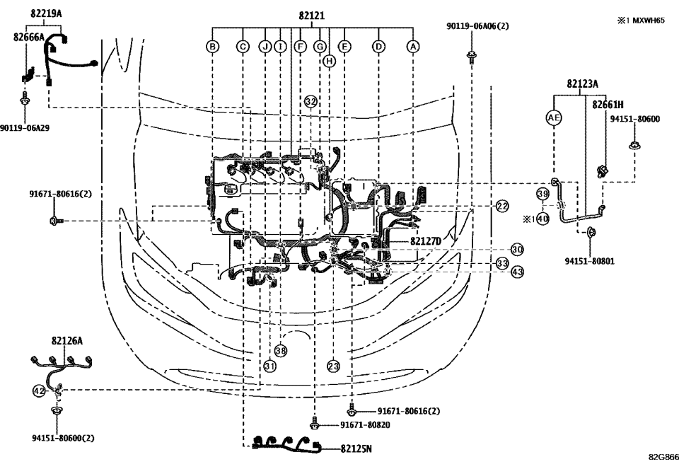 Toyota 82123-16210 WIRE, ENGINE, NO.3