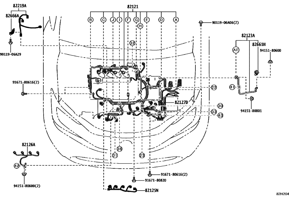 Toyota 82121-47460 WIRE, ENGINE