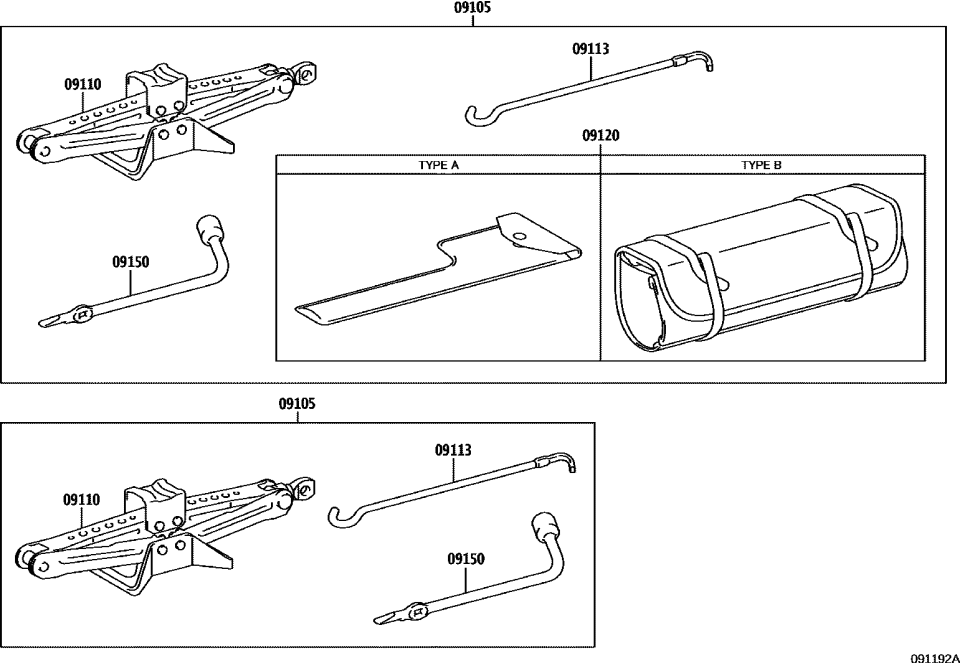 Toyota 09105-47020 BOX SET, JACK