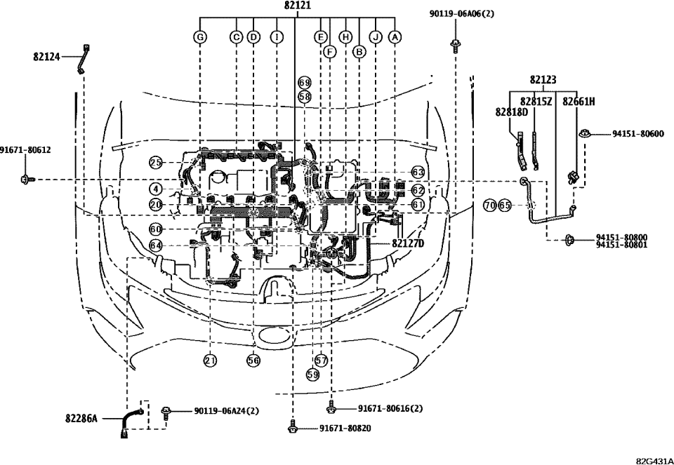 Toyota 82127-16010 WIRE, ENGINE, NO.7