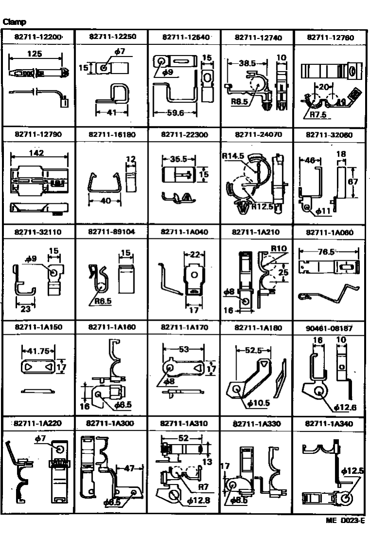 Toyota 82711-12760 Clamp