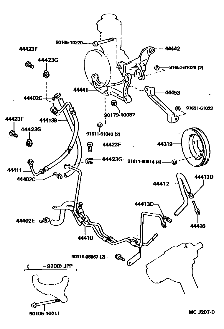 Toyota 91651-61028 Bolt, w/Washer