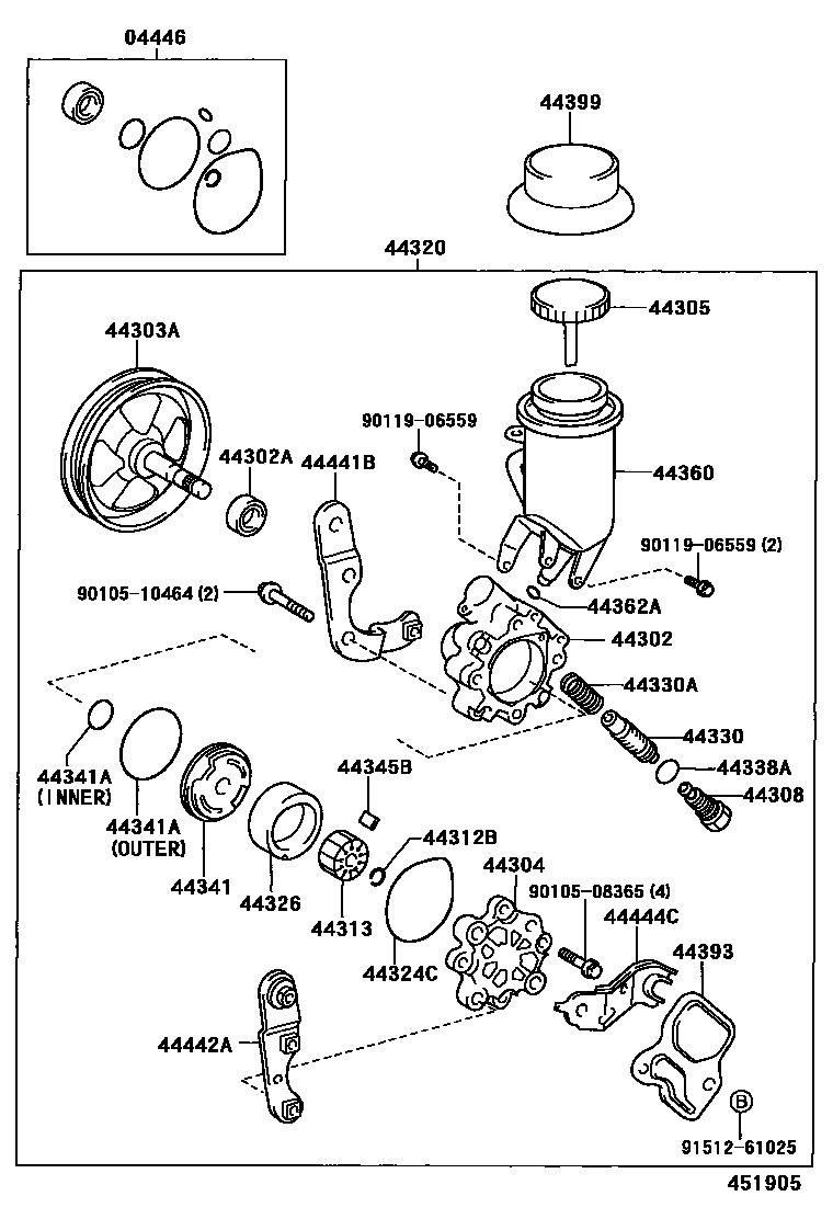 Toyota 90105-10464 Bolt, Flange