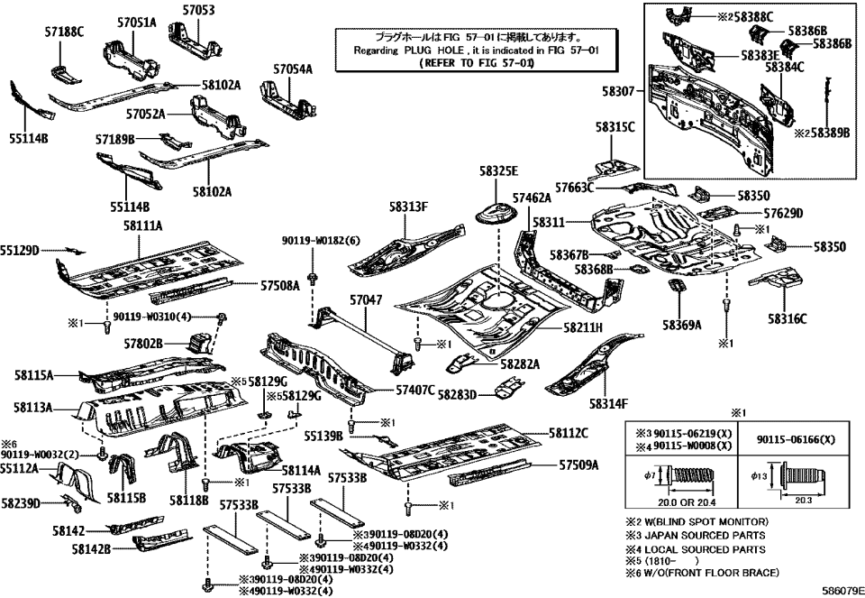 Toyota 58112-F4010 Front Floor Pan