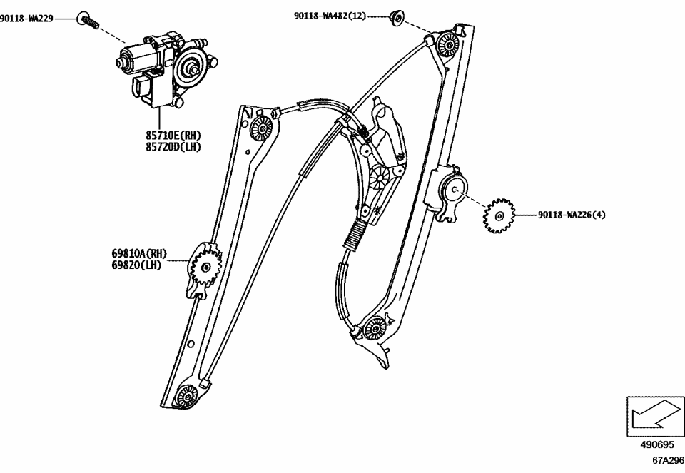 Toyota 85720-WAA03 Window Motor