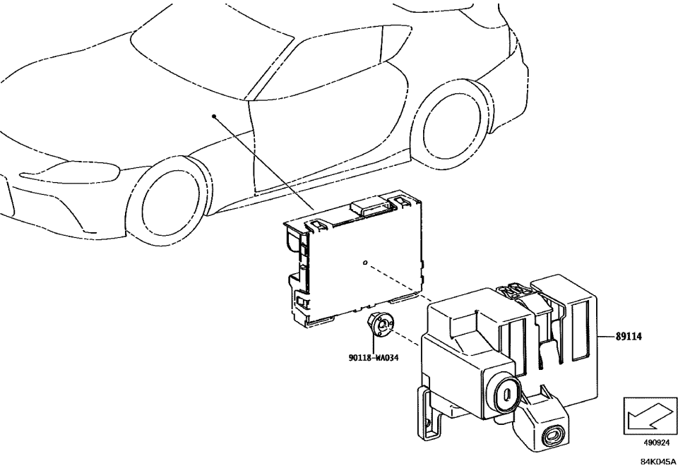 Toyota 90118-WA034 Control Module Nut