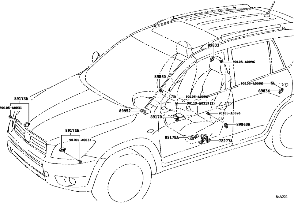 Toyota 90105-A0031 Bolt, Flange