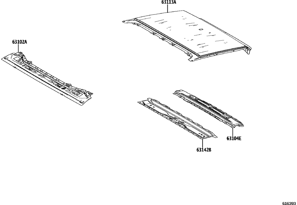 Toyota 63102-42130 Windshield Header